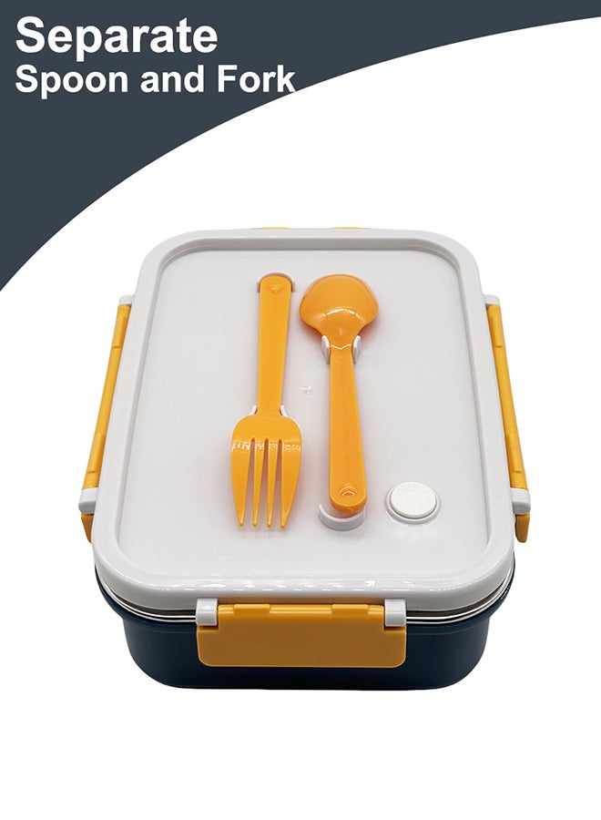 Noon East 3 Compartment lunch box, 800 ml, Leak Proof, Clips Lock on Two ends - Black and Orange  - Image 3