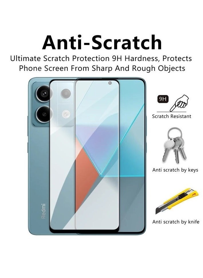 Screen Protector for Xiaomi Redmi Note 13 Pro Tempered Glass Screen Protector Full Screen Coverage Glass 9H Hardness Anti-Fingerprint Scratch Resistant HD Clear for Redmi Note 13 Pro  - Image 3