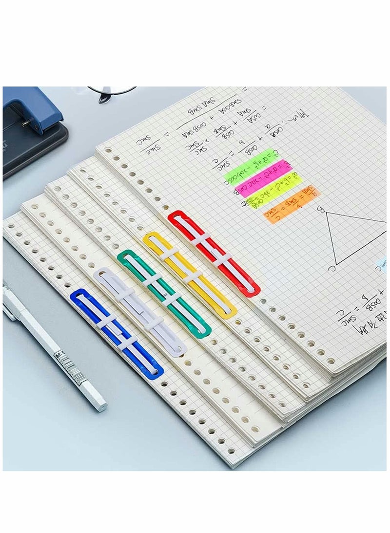 KASTWAVE Clamping Strip, Color Binding Clips, Double Hole Simple Binder, Two-hole Document, Binderdurable Filing Strip Fastener, Colored Filing Clip, Plastic Fasteners Filing Clips for Paper Files, 45 Pcs - Image 5