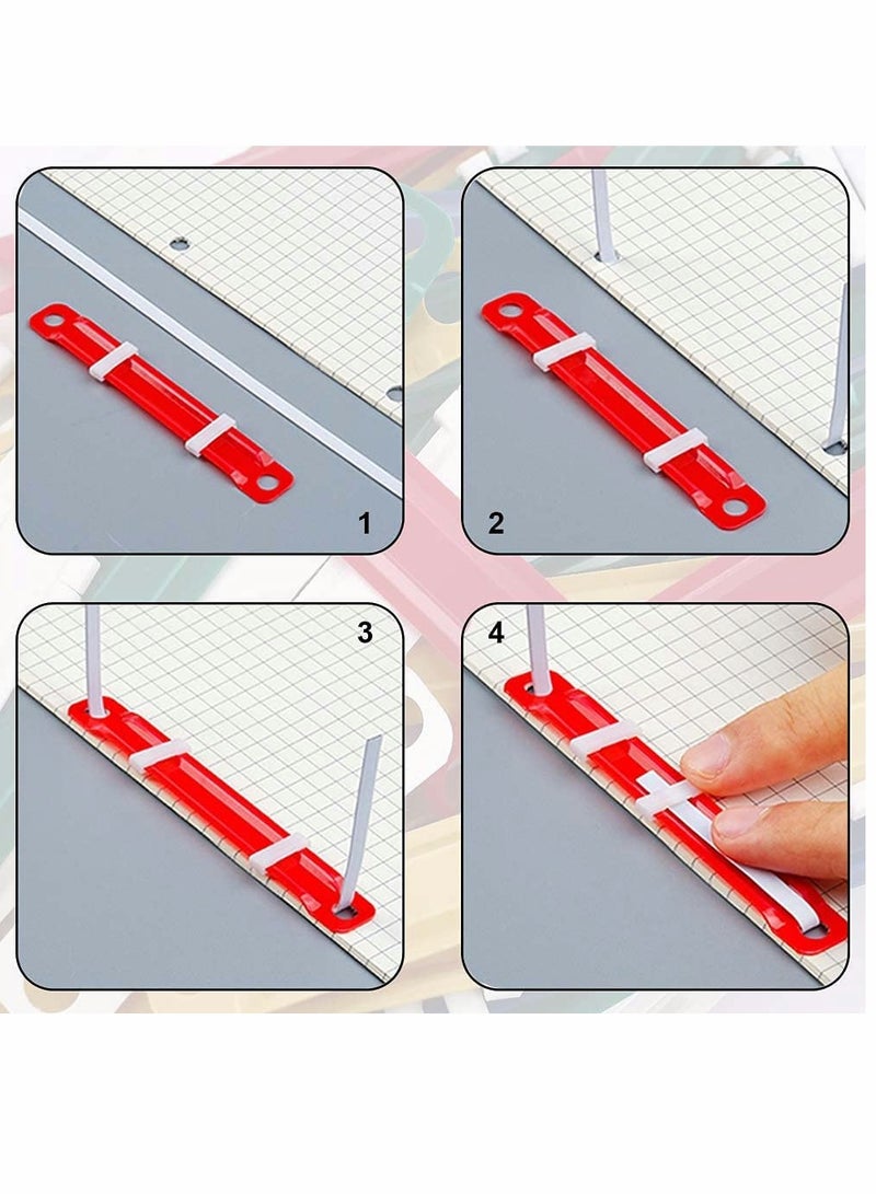 KASTWAVE Clamping Strip, Color Binding Clips, Double Hole Simple Binder, Two-hole Document, Binderdurable Filing Strip Fastener, Colored Filing Clip, Plastic Fasteners Filing Clips for Paper Files, 45 Pcs - Image 4