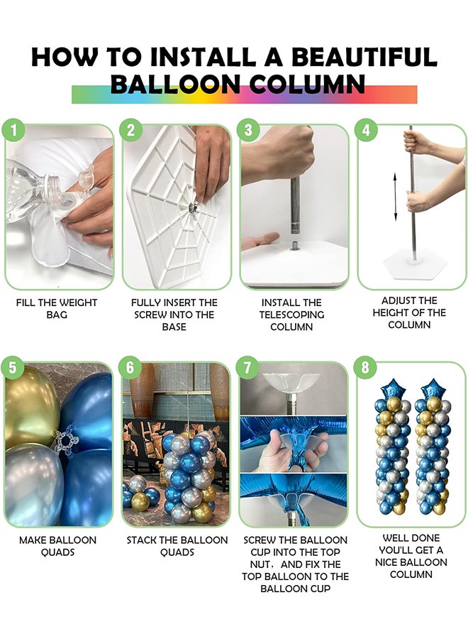 2pcs Balloon Stand Kit,Adjustable Design,Balloon Tower Decoration,Easy to Assemble,Suitable for Wedding/Graduation/Birthday Party(Without Balloons) - Image 5