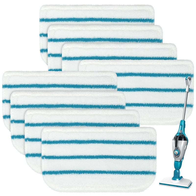 8 Pack Steam Mop Pads Replacement Compatible with BlackDecker Steam Mop SM1600 SM1610 SM1620 HSM13E1 HSMC1300FX HSMC1321 HSMC1361SG SMP20 Black and Decker Steam Mop Pads for Floor Cleaning