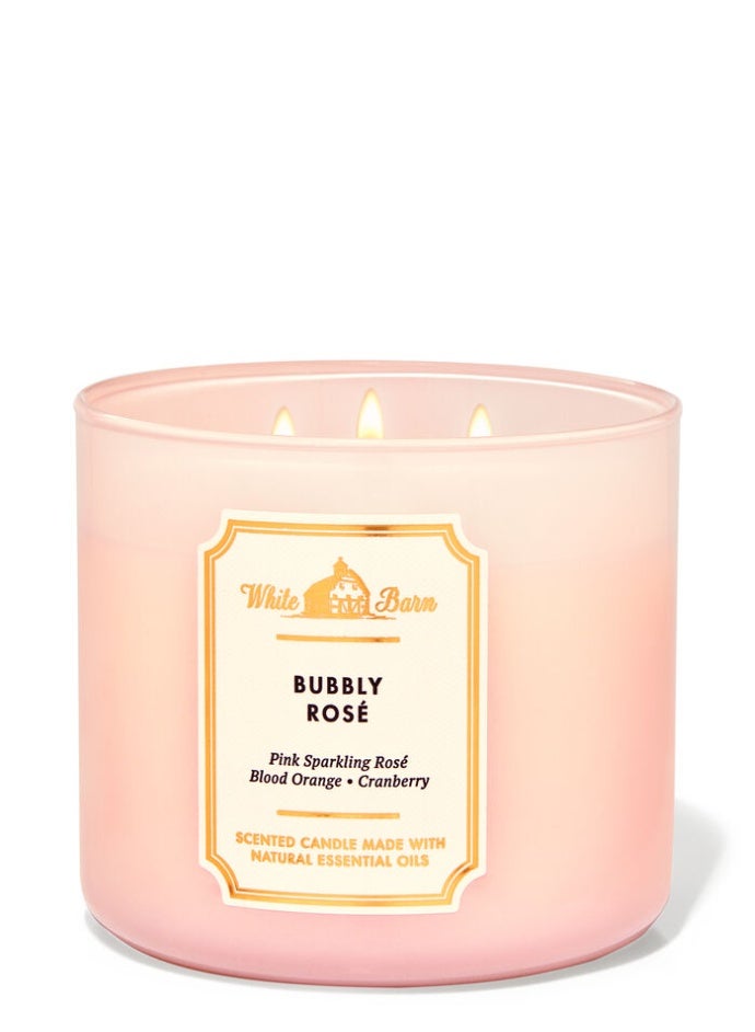 Bubbly Rose 3-Wick Candle 411g