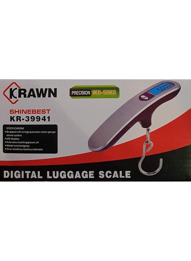 KRAWN Portable Electronic Scale For Weighing Bags And Handbags From 1 To 50 Kg 