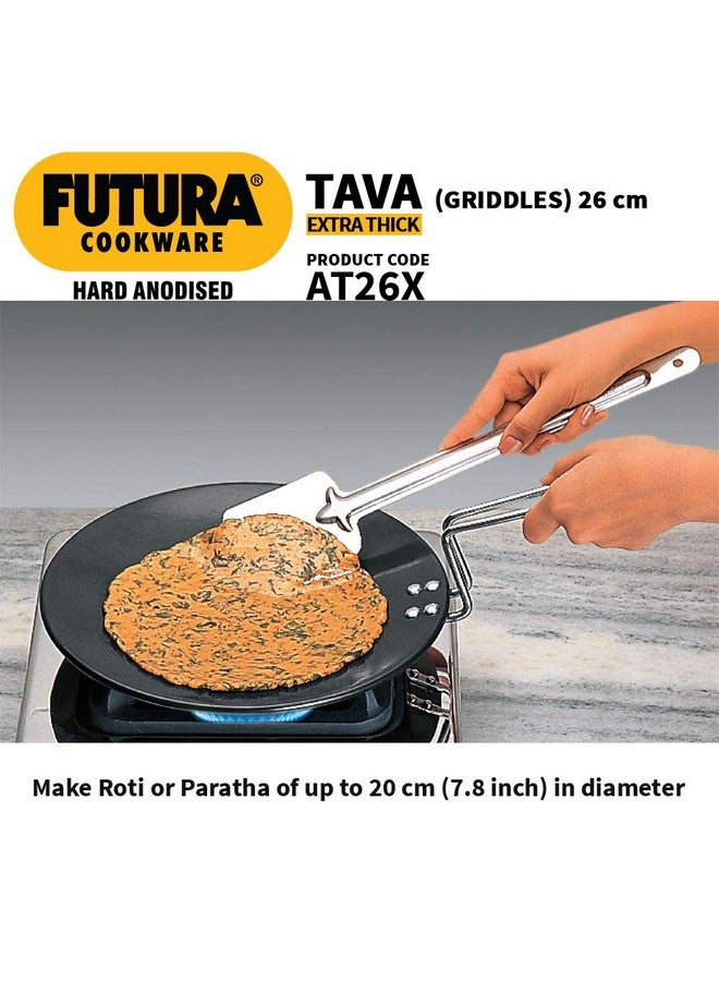 Hawkins Futura 26 cm Tava, Hard Anodised Tawa with Stainless Steel Handle, Extra Thick Tawa, Black (AT26X) - Image 4