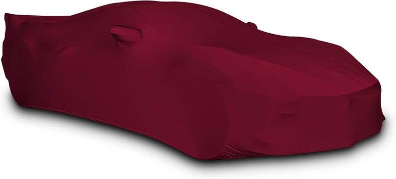 SR1 Performance C8 Corvette Stingray Ultraguard Stretch Satin Indoor Car Cover - Dark Red - Image 1