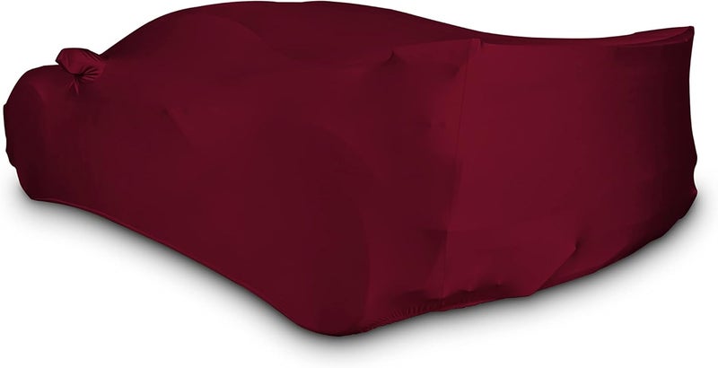 SR1 Performance C8 Corvette Stingray Ultraguard Stretch Satin Indoor Car Cover - Dark Red - Image 4