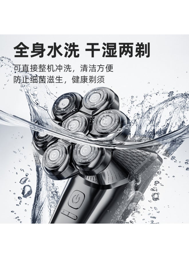 Electric Shaver Seven-blade Men's Rechargeable Washable Electric Bald Hair Clipper Bald Artifact Razor - Image 2