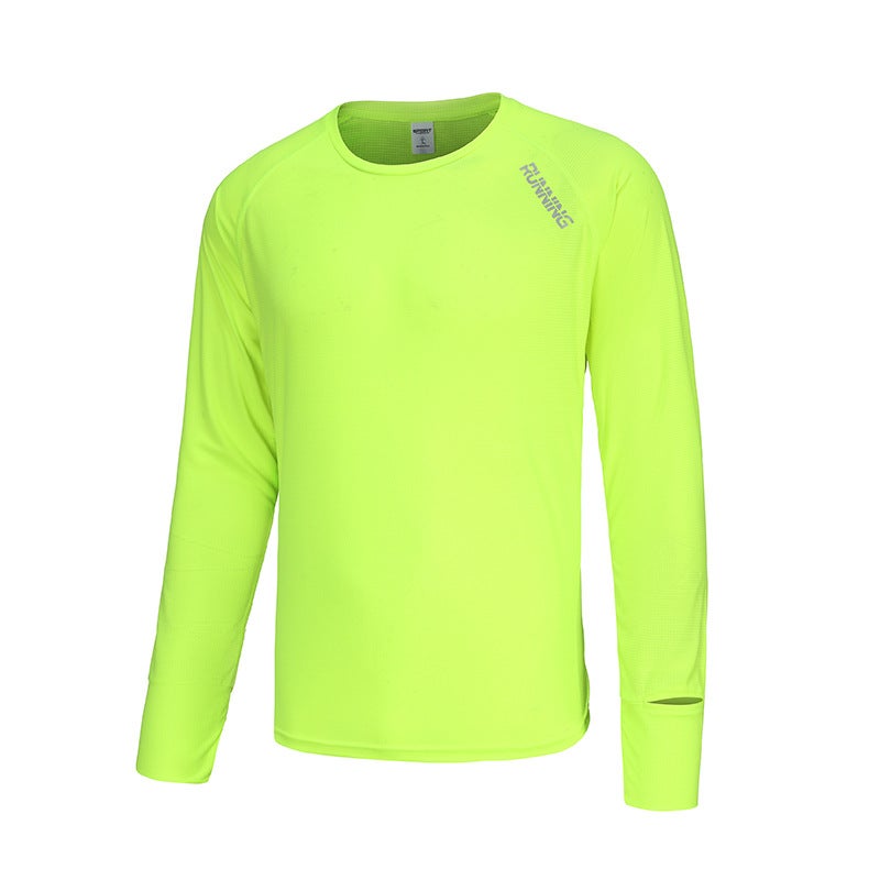 Generic Summer Thin Long-Sleeve Quick-Dry Sports T-Shirt Fluorescent Green