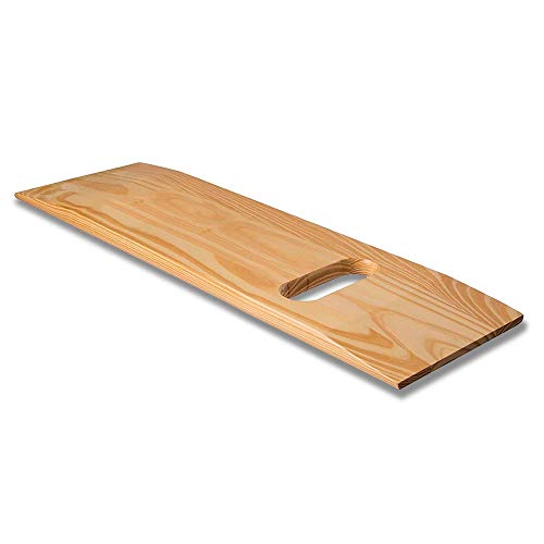 DMI DMI Transfer Board and Slide Board made of HeavyDuty Wood for Patient Senior and Handicap Move Assist and Slide Transfers Holds up to 440 Pounds FSA HSA Eligible 1 Cut out Handle 24 x 8 x 75 