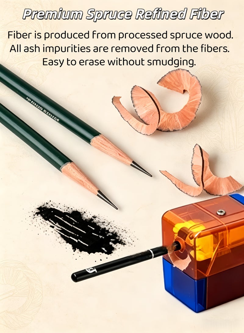 28 PCS Sketching Pencil Set,Art Supplies Kit,Professional Sketch Pencil Set,Drawing and Shading Pencil Set for Artists,Includes Carry Box:Sketch Pencil,Pencil Extender,Charcoal Pencil,Blending Stump,Eraser,Utility Knife - Art Drawing Supplies for Beginner, Kids,Adults - Image 2