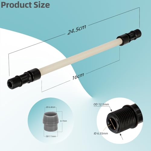 Sconva MCCP202 Pump Tubes Replacement for Pump Tube #2, 0-100 Psi / 0-6.9 Bar, Fits for Most Classic, 45, 85, Single Head, 85mhp17, SVP & S Series Pumps - Pack of 5 - Image 2