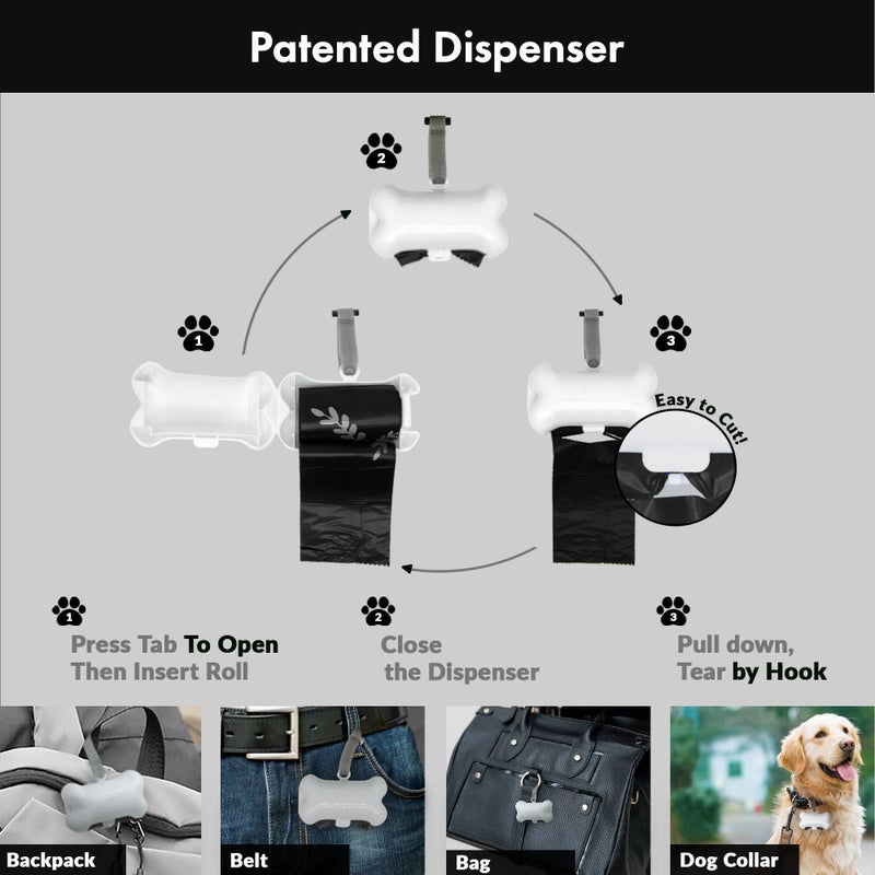 GORILLA SUPPLY Dog Poop Waste Bags with Dispenser and Leash Tie, 9" x 13", Black, 1000 Count - Image 3