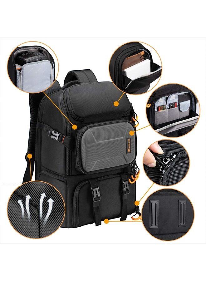 TARION Pro Camera Backpack Large Camera Bag with Laptop Compartment Tripod Holder Waterproof Raincover Outdoor Photography Hiking Travel Professional DSLR Camera Bag Backpack for Men Women Side Access - Image 5