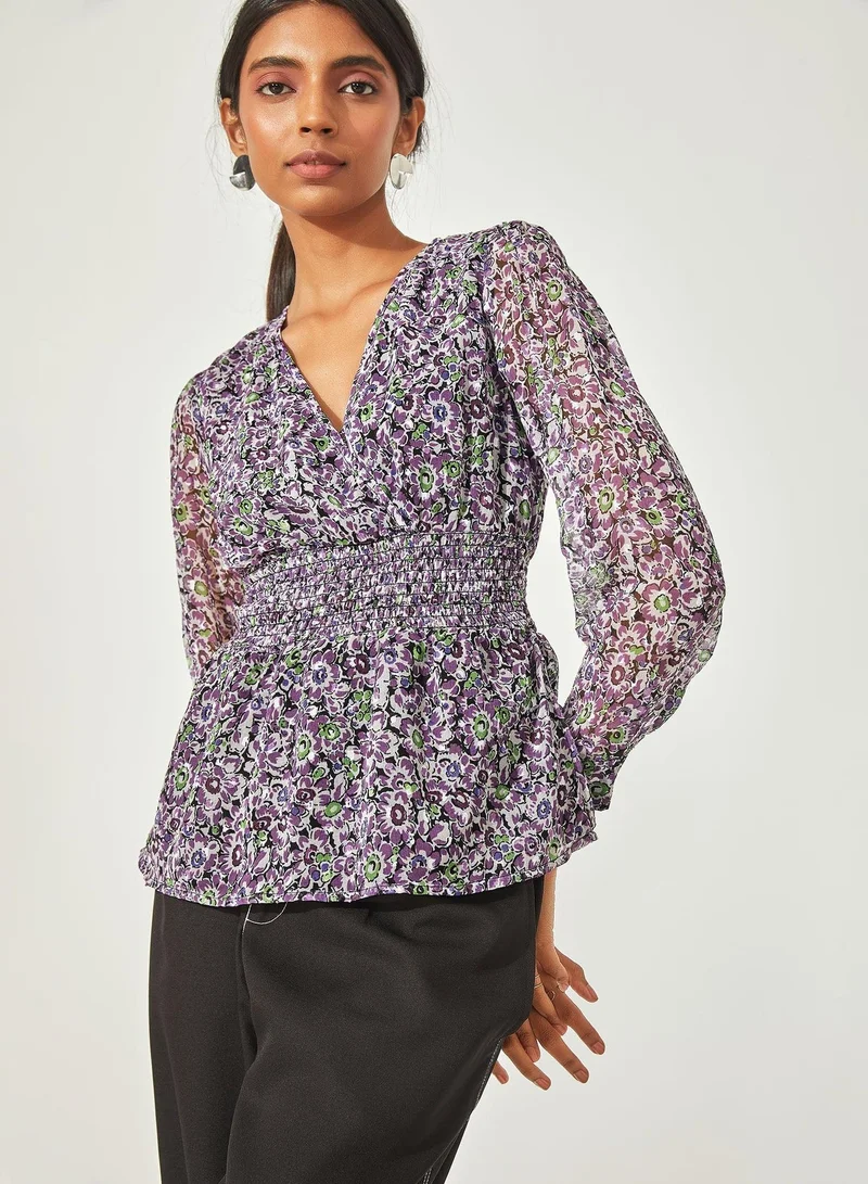 ذا ليبل لايف بلوزة ديست فلورال سموكد