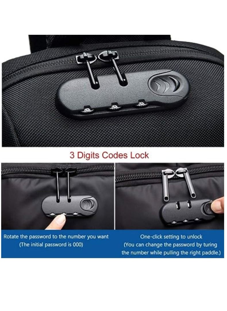 OZUKO - Anti Theft Sling Bag Shoulder Crossbody Backpack Waterproof Chest Bag with USB Charging Port Lightweight Casual Daypack - Image 1