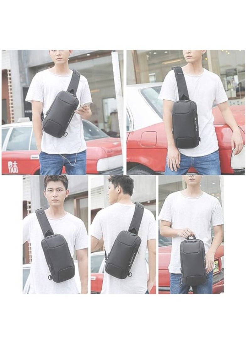 OZUKO - Anti Theft Sling Bag Shoulder Crossbody Backpack Waterproof Chest Bag with USB Charging Port Lightweight Casual Daypack - Image 1