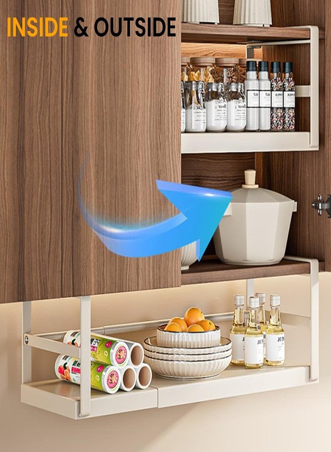 CINPIUK Expandable Under Shelf Basket, Slide-in Storage Rack Under Cabinet Add-on Storage Baskets Heavy Duty Carbon Steel Hanging Organizer for Kitchen Pantry Laundry Bathroom, 1 Pack - Image 5