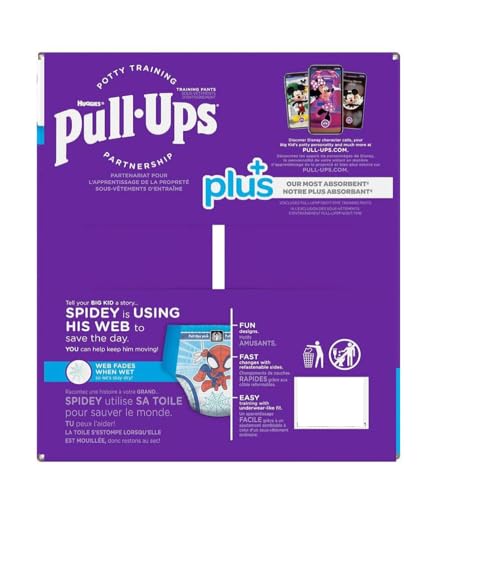 Pull-Ups Huggies Pull-Ups Boys' Potty Training Pants, Size 3T-4T Training Underwear (32-40 lbs), 4 Packs 29 Per Pack 116 Count Total, Packaging May Vary Exclusive Spiderman Designs - Image 5