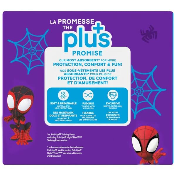 Pull-Ups Huggies Pull-Ups Boys' Potty Training Pants, Size 3T-4T Training Underwear (32-40 lbs), 4 Packs 29 Per Pack 116 Count Total, Packaging May Vary Exclusive Spiderman Designs - Image 4