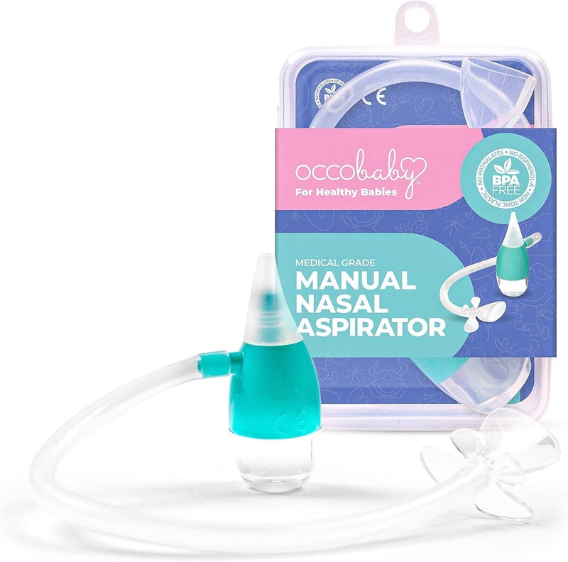 OCCObaby Manual Baby Nasal Aspirator  Nose Sucker for Toddlers and Newborns  Baby Congestion Relief  Aspirador Nasal para Bebes  Baby Nose Aspirator for Runny Nose Relief for Toddlers and Infants - Image 1