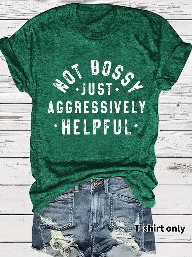 Aggressively Helpful Fashion Loose Casual Short Sleeve Round Neck T-Shirt Women - Image 1