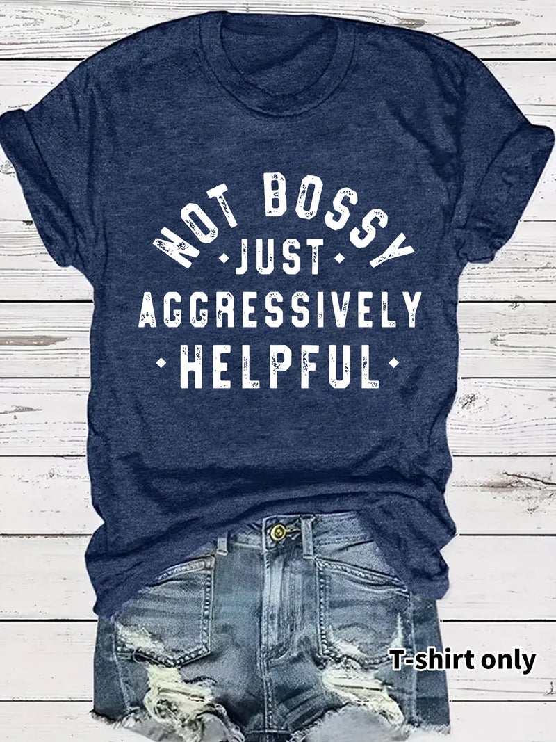 Aggressively Helpful Fashion Loose Casual Short Sleeve Round Neck T-Shirt Women - Image 4