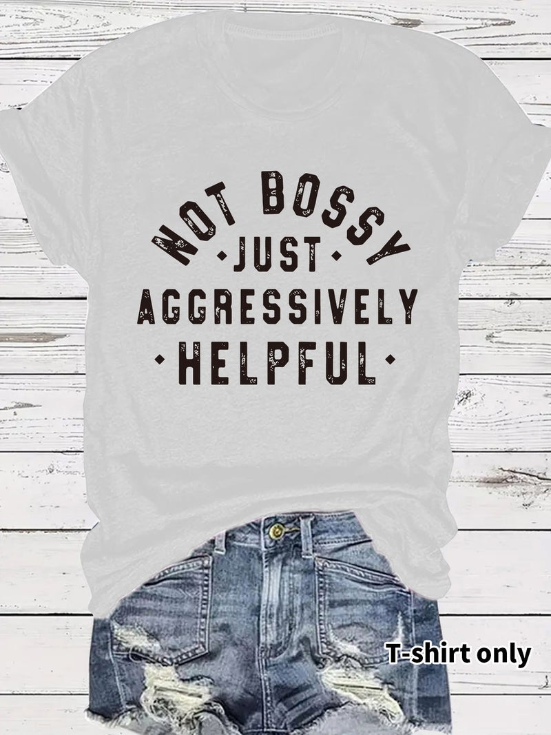 Aggressively Helpful Fashion Loose Casual Short Sleeve Round Neck T-Shirt Women - Image 3