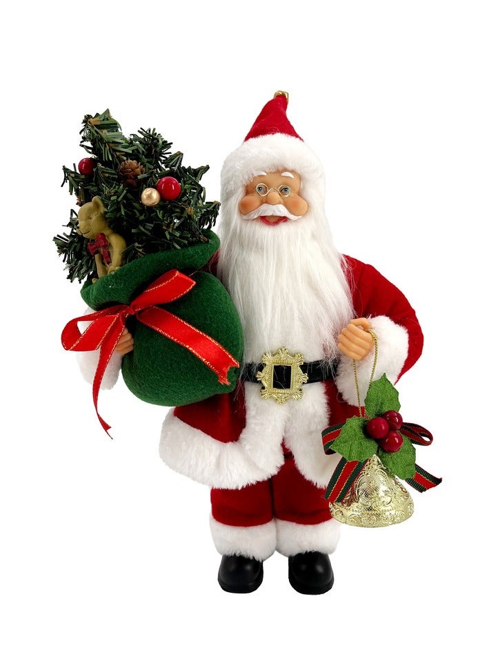 CHRISTMAS MAGIC Standing Santa With Tree 30cm - Image 1