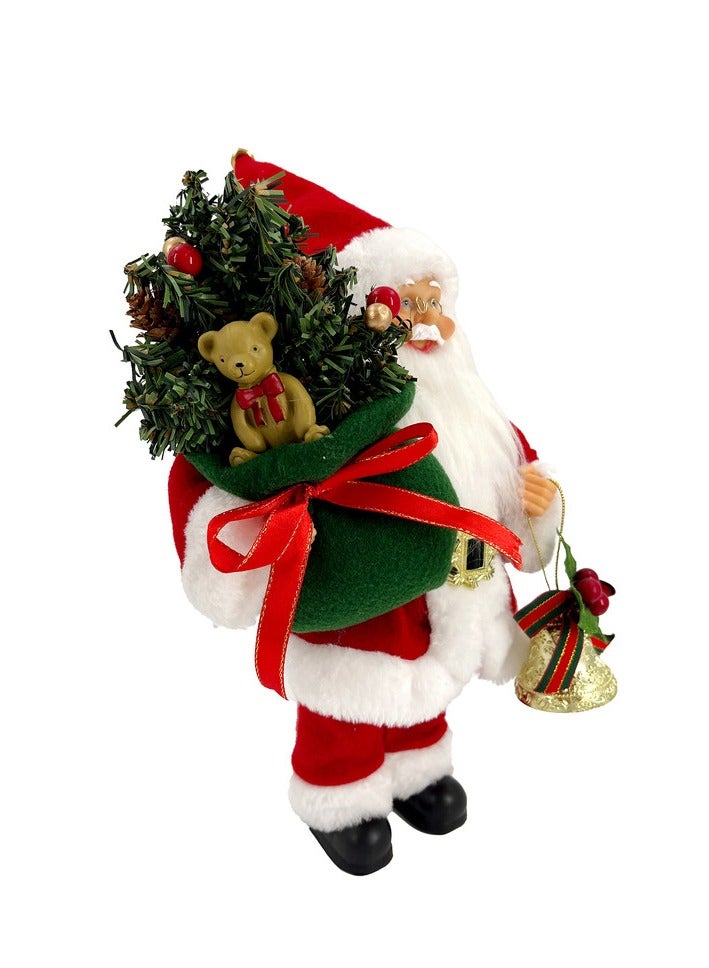 CHRISTMAS MAGIC Standing Santa With Tree 30cm - Image 3