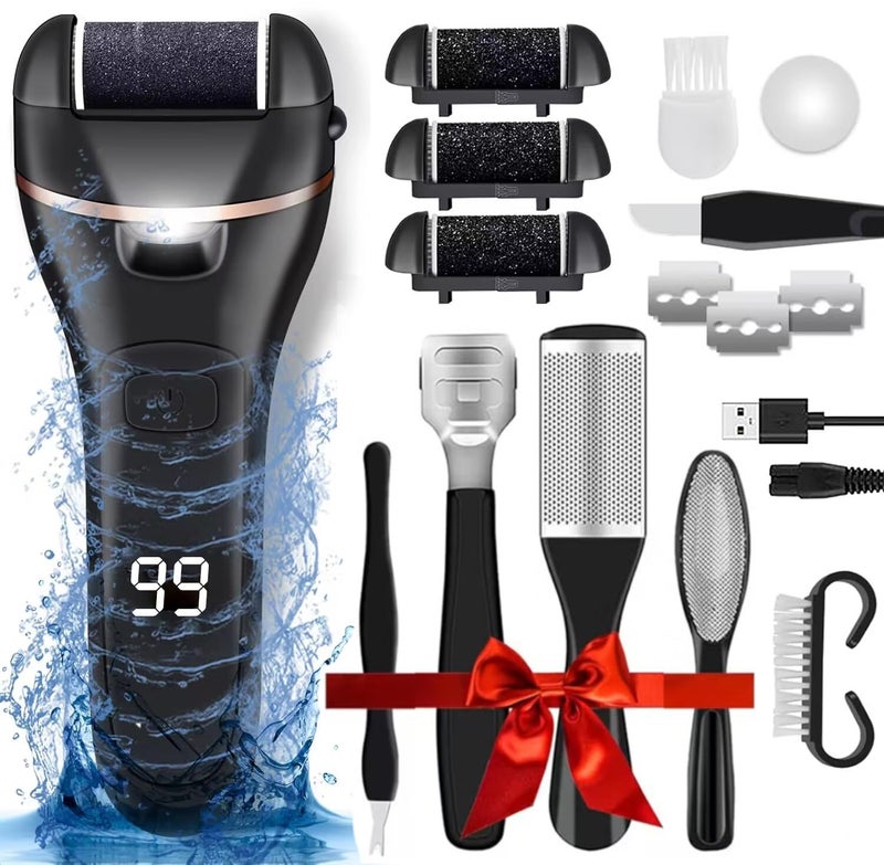 LAVAED Electric Callus Remover for Feet Foot Grinder for Dead Skin Scrubber Kit File Rechargeable Pedicure Kit Professional for Cracked Heels
