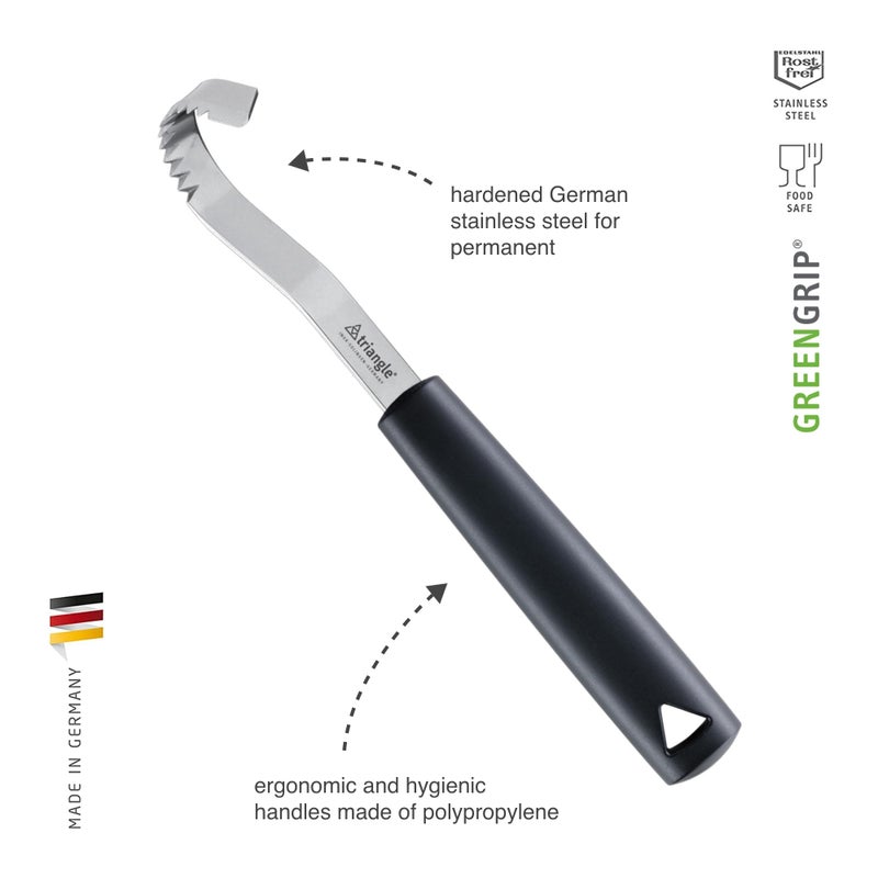 triangle Butter Curler - Hook-Shaped Stainless Steel Serrated Blade - Creates Decorative Butter Garnishes - GreenGrip Handle - Dishwasher Safe - Made in Germany - Image 2