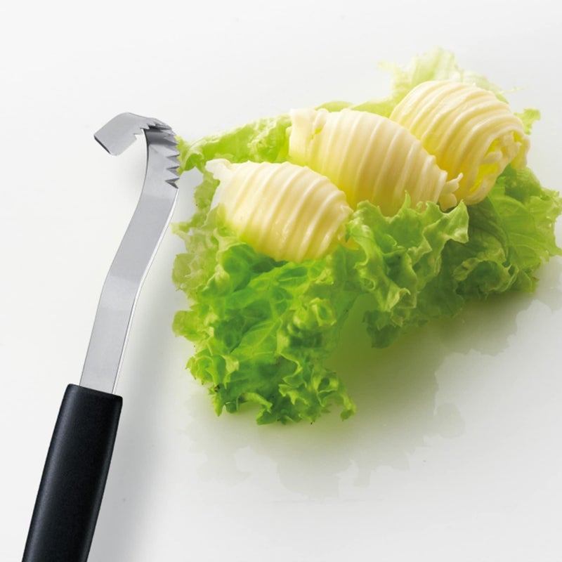 triangle Butter Curler - Hook-Shaped Stainless Steel Serrated Blade - Creates Decorative Butter Garnishes - GreenGrip Handle - Dishwasher Safe - Made in Germany - Image 3