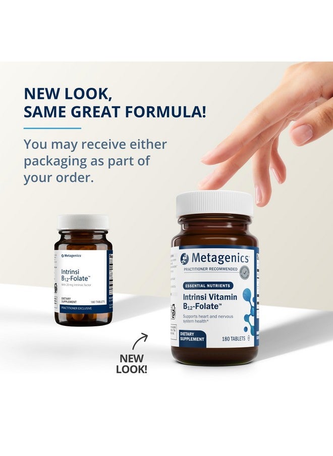 Metagenics - Metagenics Intrinsi Vitamin B12-Folate - Nervous System & Heart Health Support* - with Intrinsic Factor for Absorption* - Vitamin B12 & Folate - Methylcobalamin - 180 Tablets - Image 1