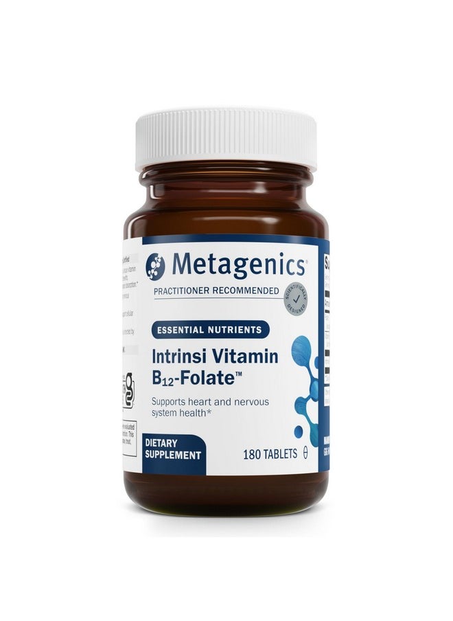 Metagenics - Metagenics Intrinsi Vitamin B12-Folate - Nervous System & Heart Health Support* - with Intrinsic Factor for Absorption* - Vitamin B12 & Folate - Methylcobalamin - 180 Tablets - Image 1