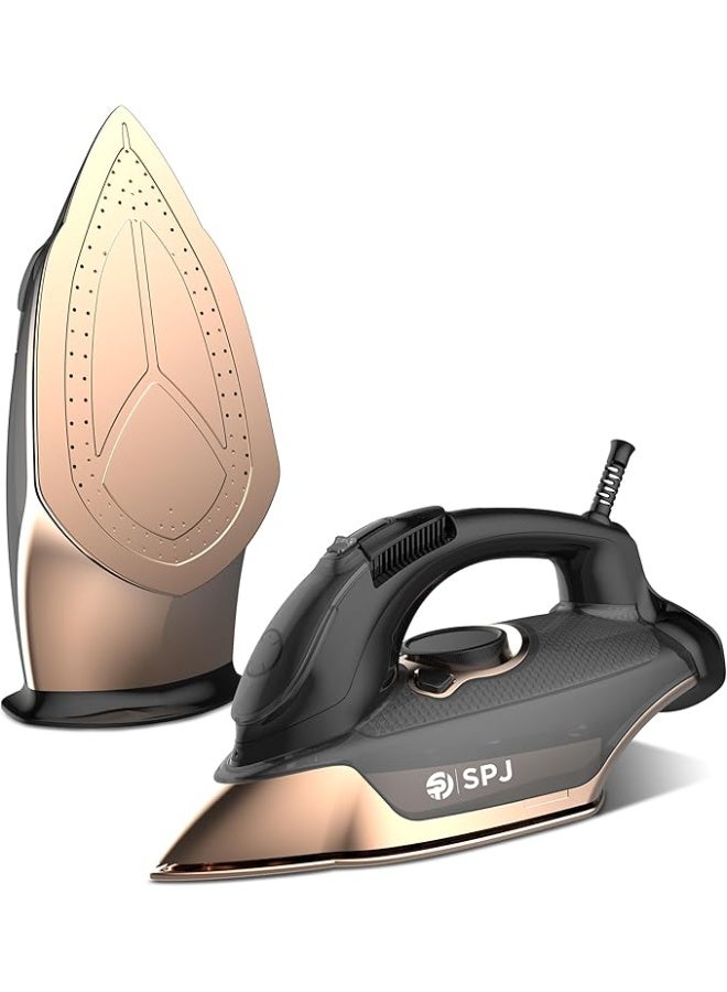 SPJ Steam Iron 3100W with 350ml Water Tank, Nano Soleplate, Dry/Steam/Spray/Burst & Vertical Steam, Self-Clean, Anti-Drip, Auto Shut-Off, Black – SIX-BLCS08-1 Year Warranty - Image 1