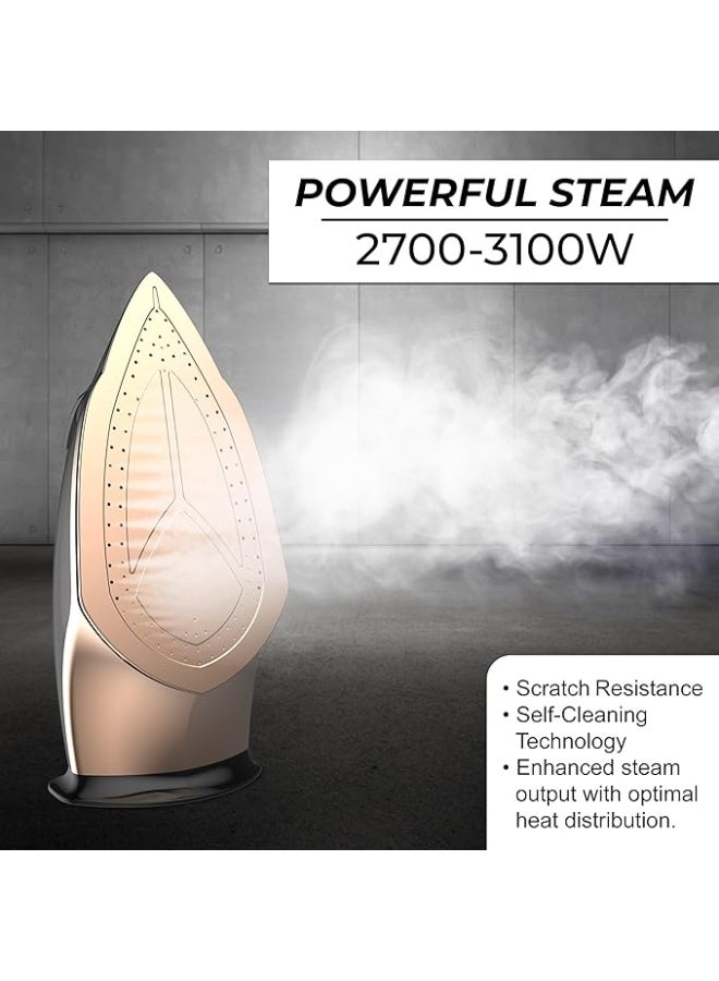 SPJ Steam Iron 3100W with 350ml Water Tank, Nano Soleplate, Dry/Steam/Spray/Burst & Vertical Steam, Self-Clean, Anti-Drip, Auto Shut-Off, Black – SIX-BLCS08-1 Year Warranty - Image 5