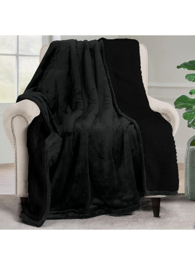 Utopia Bedding Sherpa Bed Blanket King Size Grey 480GSM Plush Blanket Fleece Reversible Blanket for Bed and Couch (90x102 Inches) - Image 2