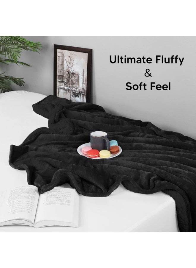 Utopia Bedding Sherpa Bed Blanket King Size Grey 480GSM Plush Blanket Fleece Reversible Blanket for Bed and Couch (90x102 Inches) - Image 1