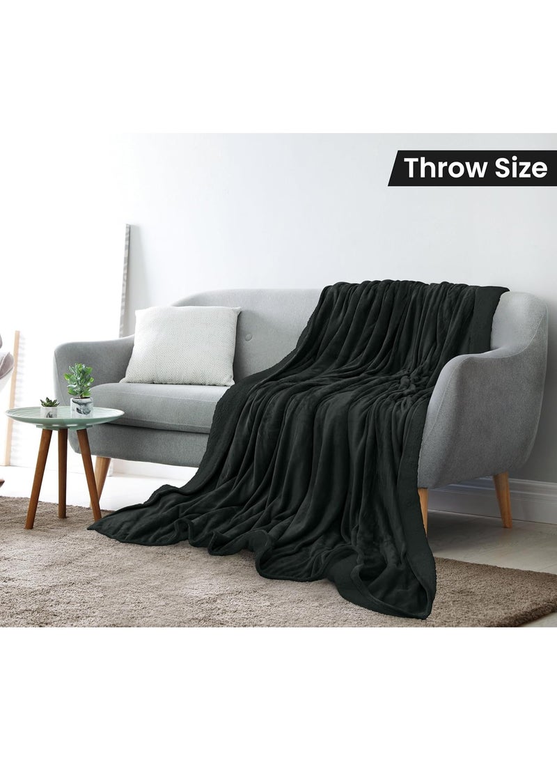 Utopia Bedding Sherpa Bed Blanket King Size Grey 480GSM Plush Blanket Fleece Reversible Blanket for Bed and Couch (90x102 Inches) - Image 4