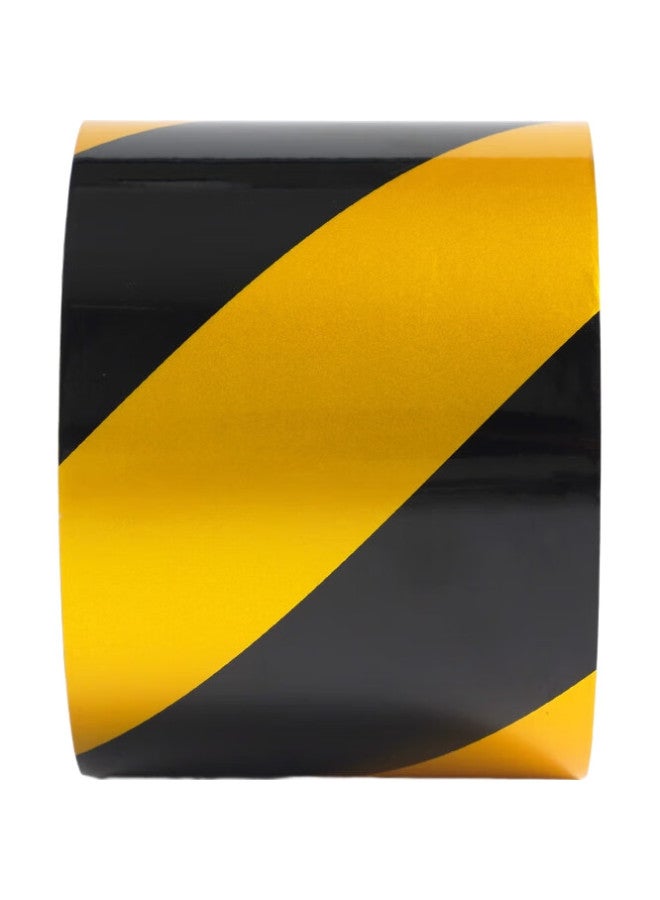 Tango Pet Reflective Warning Tape, 100Mm*45M, Cycling Reflective Sticker, Roadside Vehicle Clothing, Black And Yellow Diagonal Striped Zebra Pattern, Wide Tape, Ground Marking Line, Floor Safety Sign - Image 1