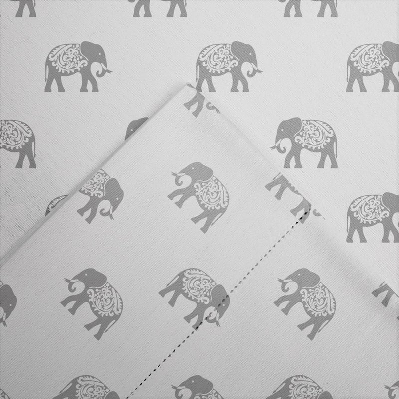 Pointehaven 180 GSM Velvet Feel Luxury 100% Cotton Printed Flannel Sheet Set  Full  Elephant - Warm & Cozy - Pre-Shrunk -Deep Pockets - Elastic All Around-Comfy Double Brushed - - Image 4
