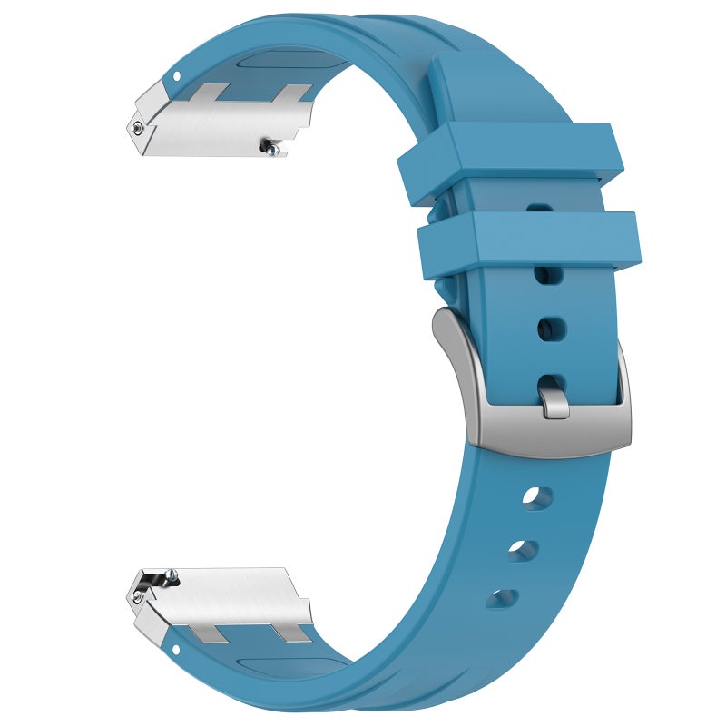 erorex For Xiaomi Watch 2 22Mm Quick Release Silver Buckle Royal Silicone Watch Band(Sea Blue) - Image 4