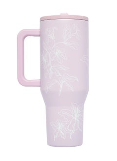 Prickly Pear Stainless Steel Water Bottle 40 Oz Hydrator Floral Pink  - Image 4