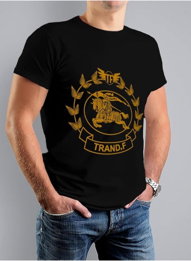 ISTANBUL MODEL - Round Neck Short Sleeve t-shirt for men, Regular fit, cotton, Special print "TRAND.F" - Image 1