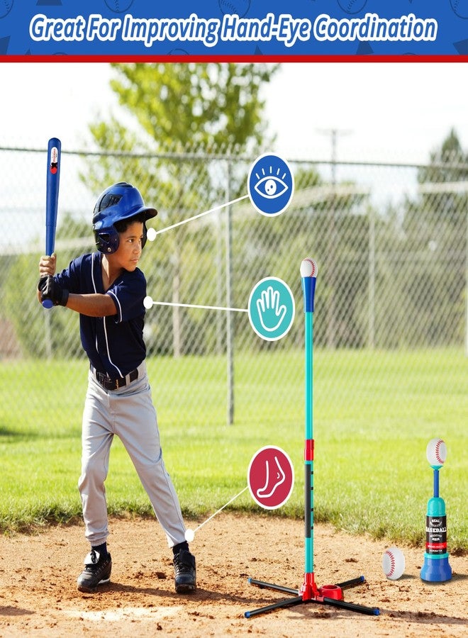Handwell 3-in-1 T Ball Set for Kids: Hanging Batting Tee + T Ball Stand Set Auto BaseBall Launcher for Toddlers & Youth Adjustable Height with 2 Bats 6 balls Outdoor&Indoor Toys Sports Gifts for 3-12 years old - Image 3