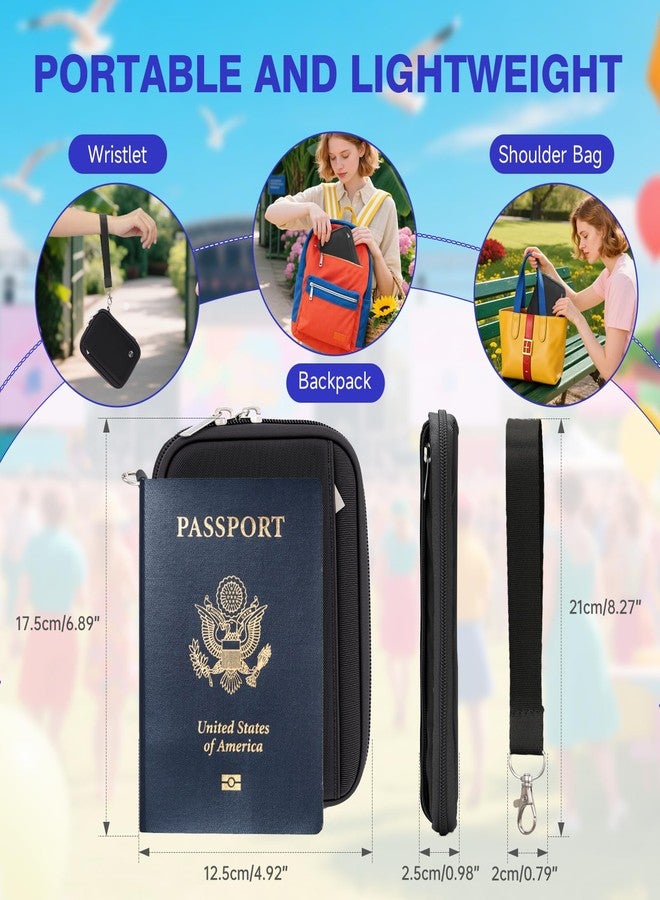 وول نيو حافظة جواز سفر من والنيو للسفر - محفظة سفر مزودة بتقنية حجب RFID، منظم أساسيات مع فتحات للبطاقات وجيب بسحاب (للنساء/الرجال)، أسود - Image 4