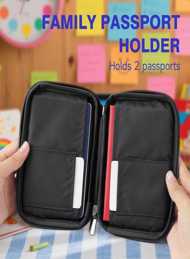 وول نيو حافظة جواز سفر من والنيو للسفر - محفظة سفر مزودة بتقنية حجب RFID، منظم أساسيات مع فتحات للبطاقات وجيب بسحاب (للنساء/الرجال)، أسود - Image 5