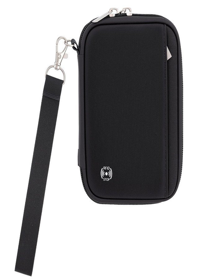 وول نيو حافظة جواز سفر من والنيو للسفر - محفظة سفر مزودة بتقنية حجب RFID، منظم أساسيات مع فتحات للبطاقات وجيب بسحاب (للنساء/الرجال)، أسود - Image 1