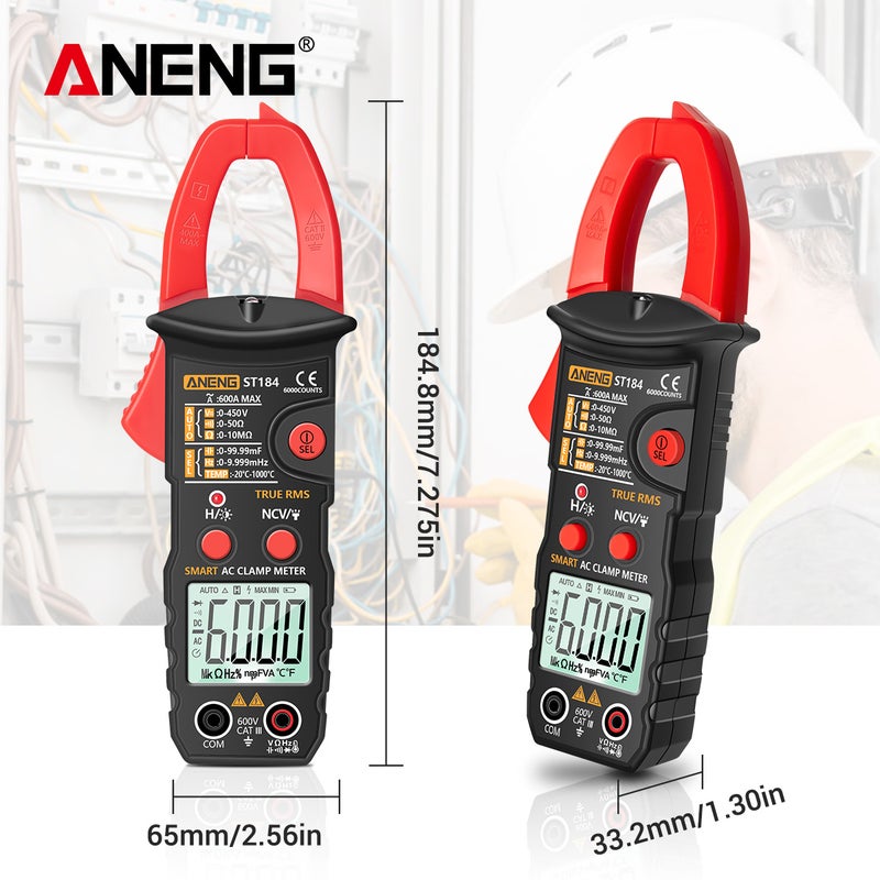 مقياس سمكي رقمي ANENG RMS حقيقي كاشف جهد DC/AC ومقياس أمبير AC مع اختبار مقاومة سعة NCV توصيل ديود هرتز درجة الحرارة - Image 5